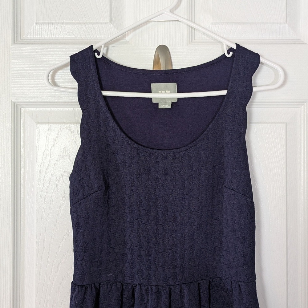 Maeve Navy Scallop-Edge Sleeveless Midi Dress - Picture 5 of 9